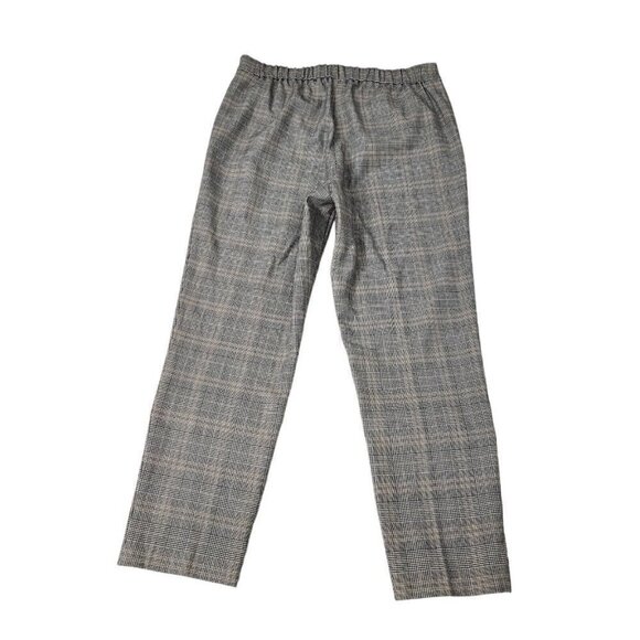 Babaton Womens Atelier Plaid Conan Crop Pants 6 Gray Academia Pull On High-Rise - Picture 8 of 11